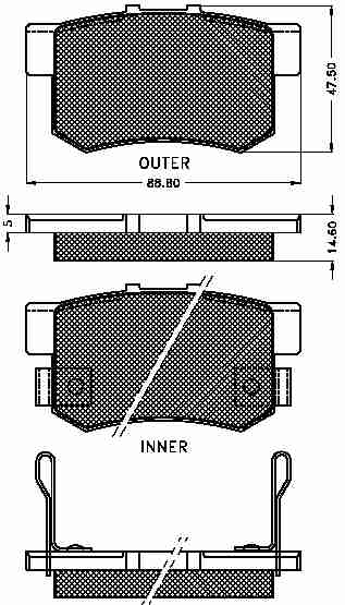 Placute frana spate Honda