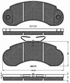 Placute frana fata Mercedes