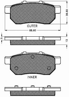 Placute frana spate Honda