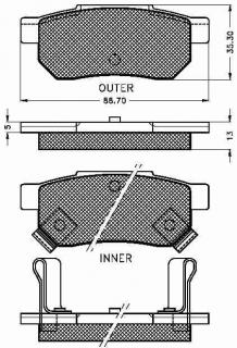 Placute frana spate Honda