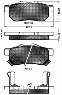 Placute frana spate Honda