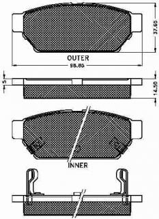 Placute frana spate Mitsubishi