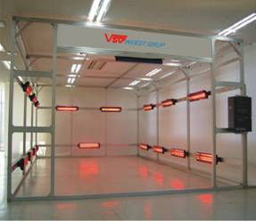 Sistem uscare electric infrarosu pentru cabine de vopsire